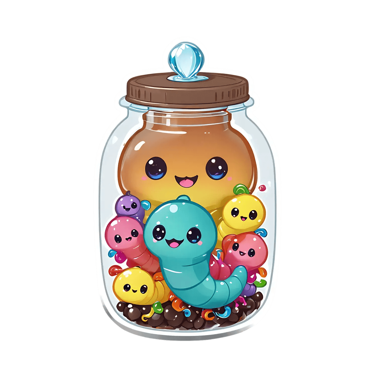 Cute Creatures Jar - Sticker - Heat Press Transfer
