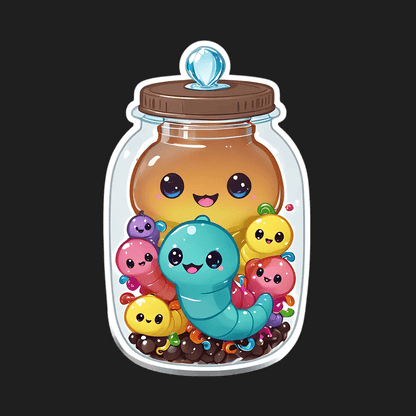 Cute Creatures Jar - Sticker - Heat Press Transfer
