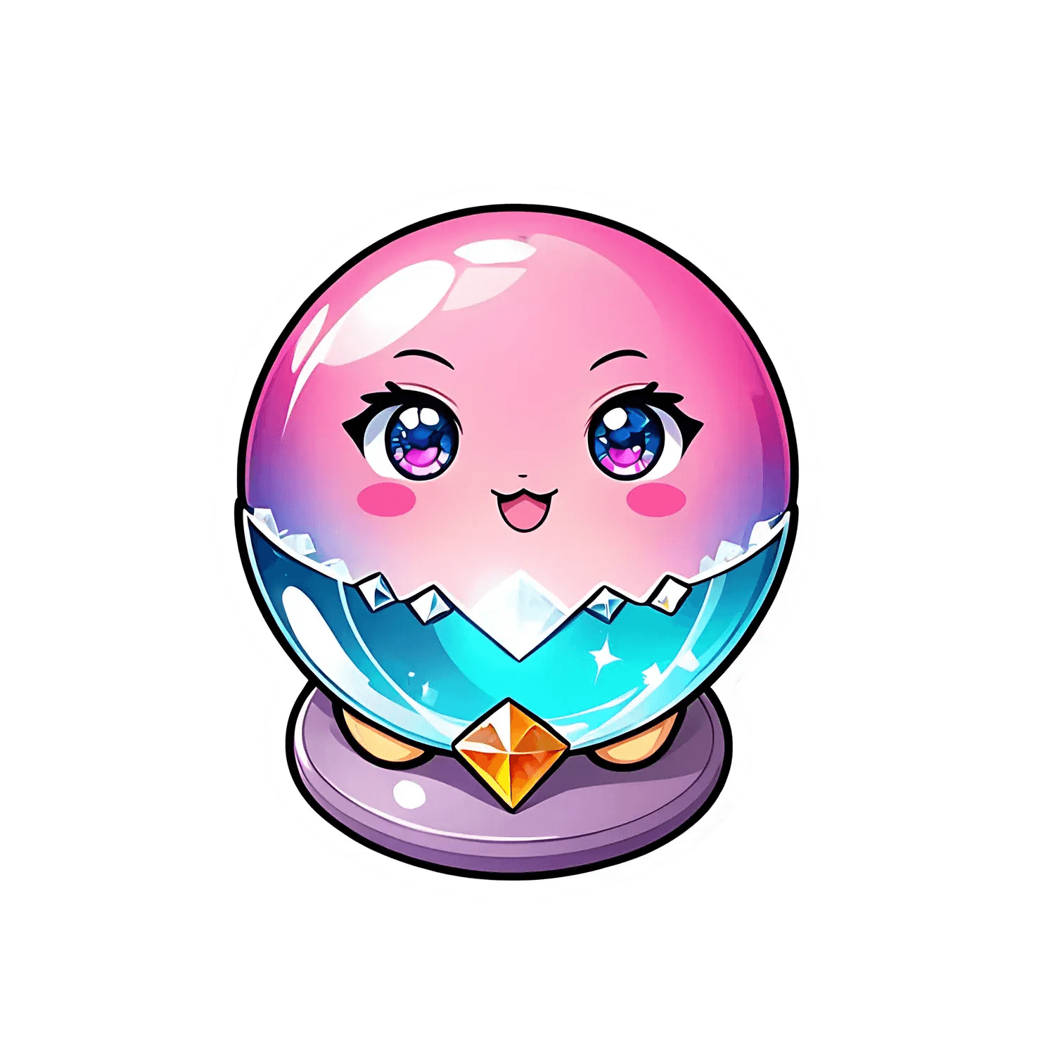 Cute Crystal Ball - Sticker - Heat Press Transfer