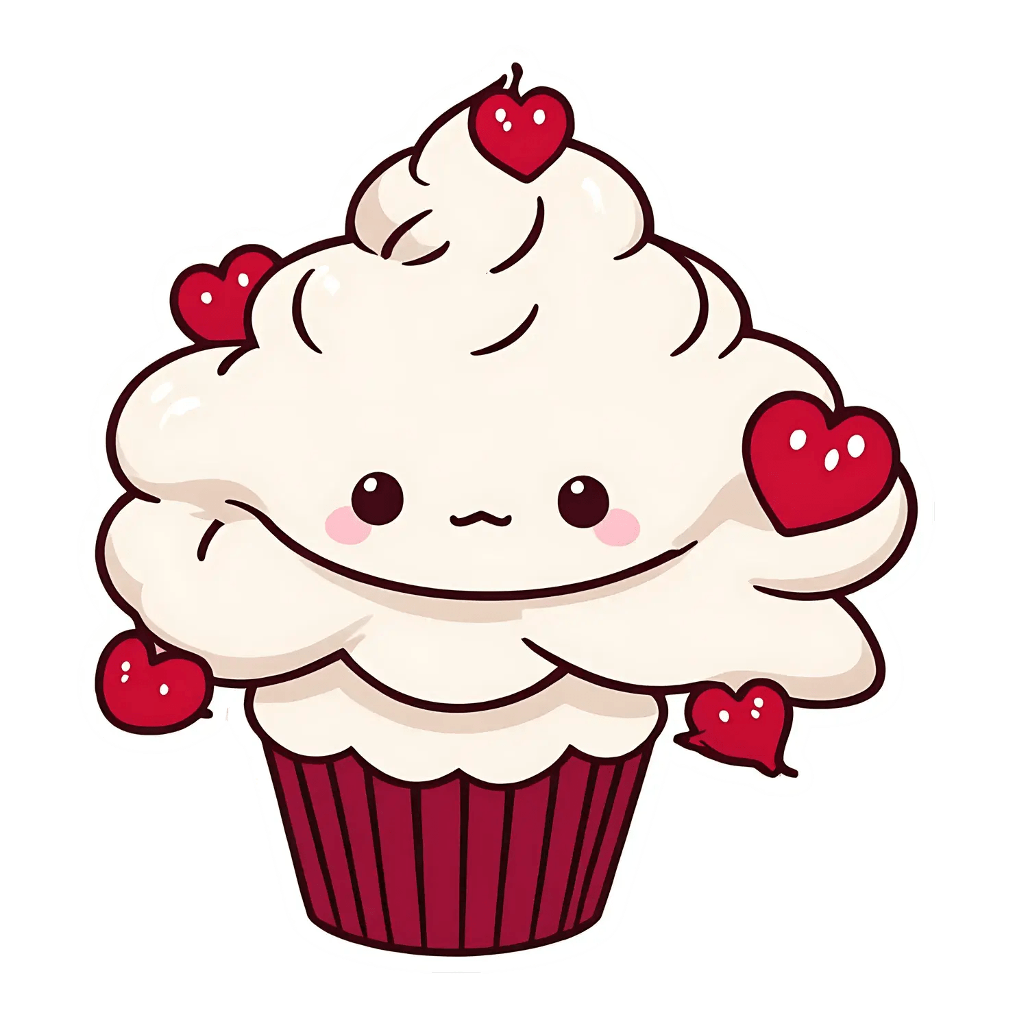 Cute Cupcake - Kawaii Sticker - Heat Press Transfer