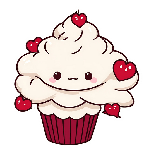 Cute Cupcake - Kawaii Sticker - Heat Press Transfer
