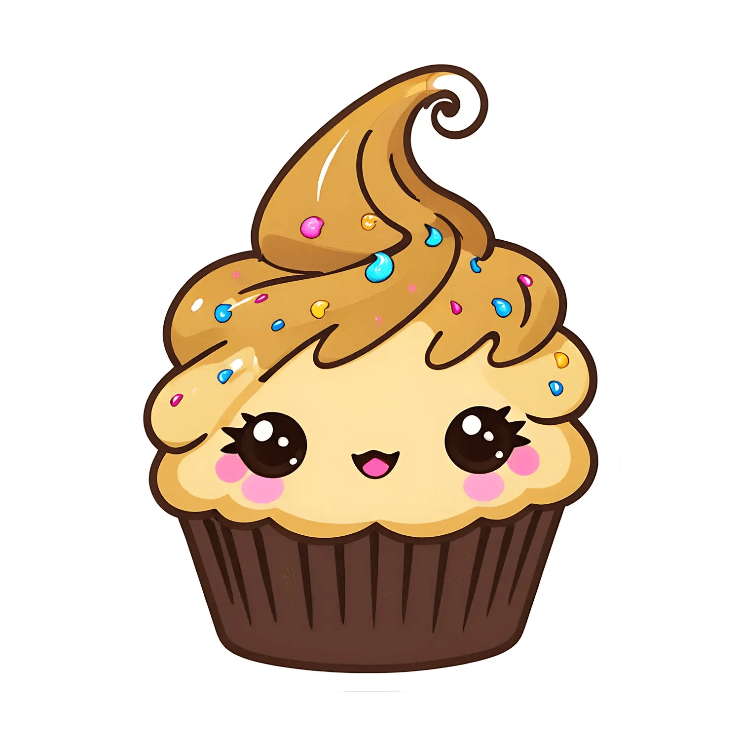 Cute Cupcake Sticker - Adorable Kawaii Decor - Heat Press Transfer