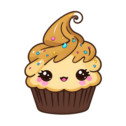 Cute Cupcake Sticker - Adorable Kawaii Decor - Heat Press Transfer