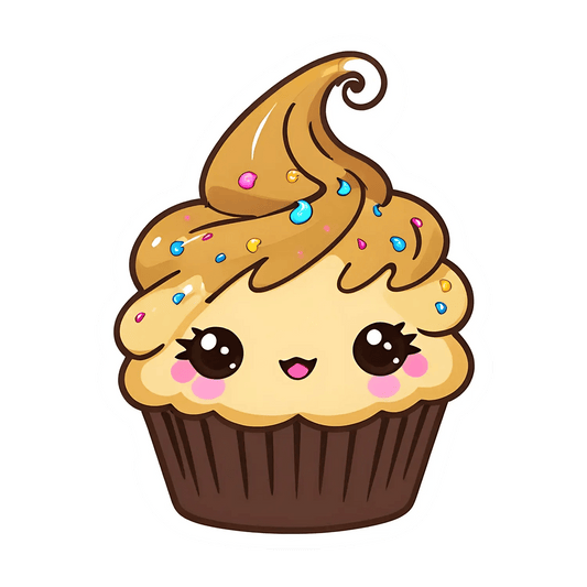 Cute Cupcake Sticker - Adorable Kawaii Decor - Heat Press Transfer