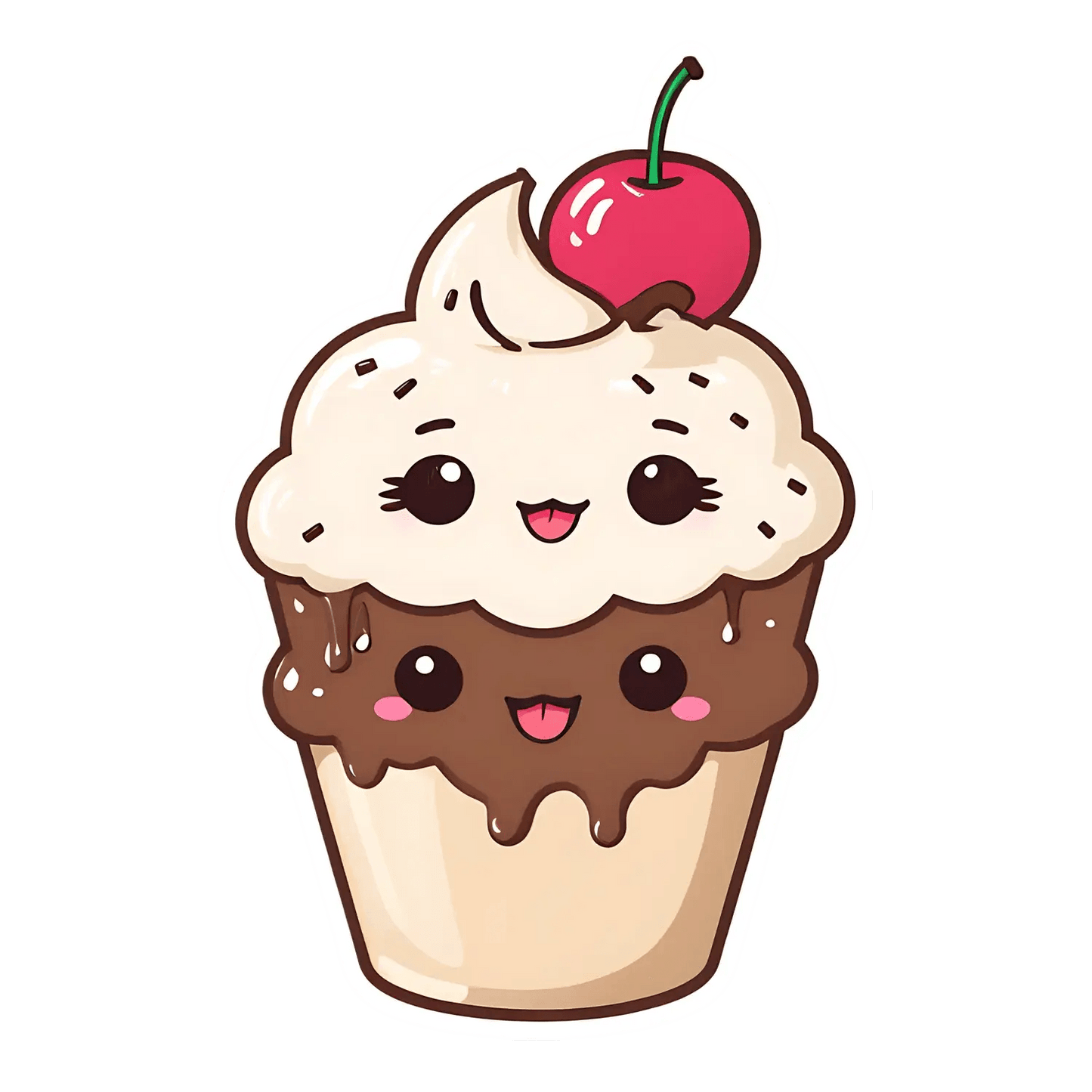 Cute Cupcake Sticker - Cherry on Top - Heat Press Transfer