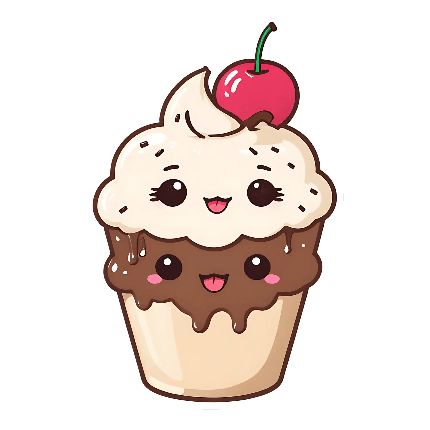 Cute Cupcake Sticker - Cherry on Top - Heat Press Transfer