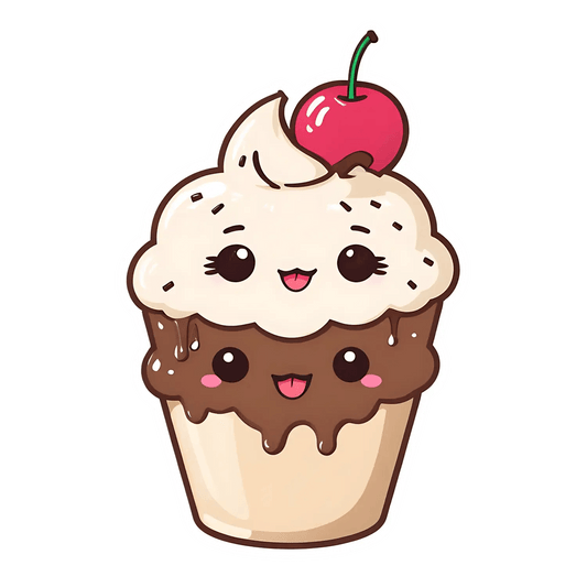 Cute Cupcake Sticker - Cherry on Top - Heat Press Transfer