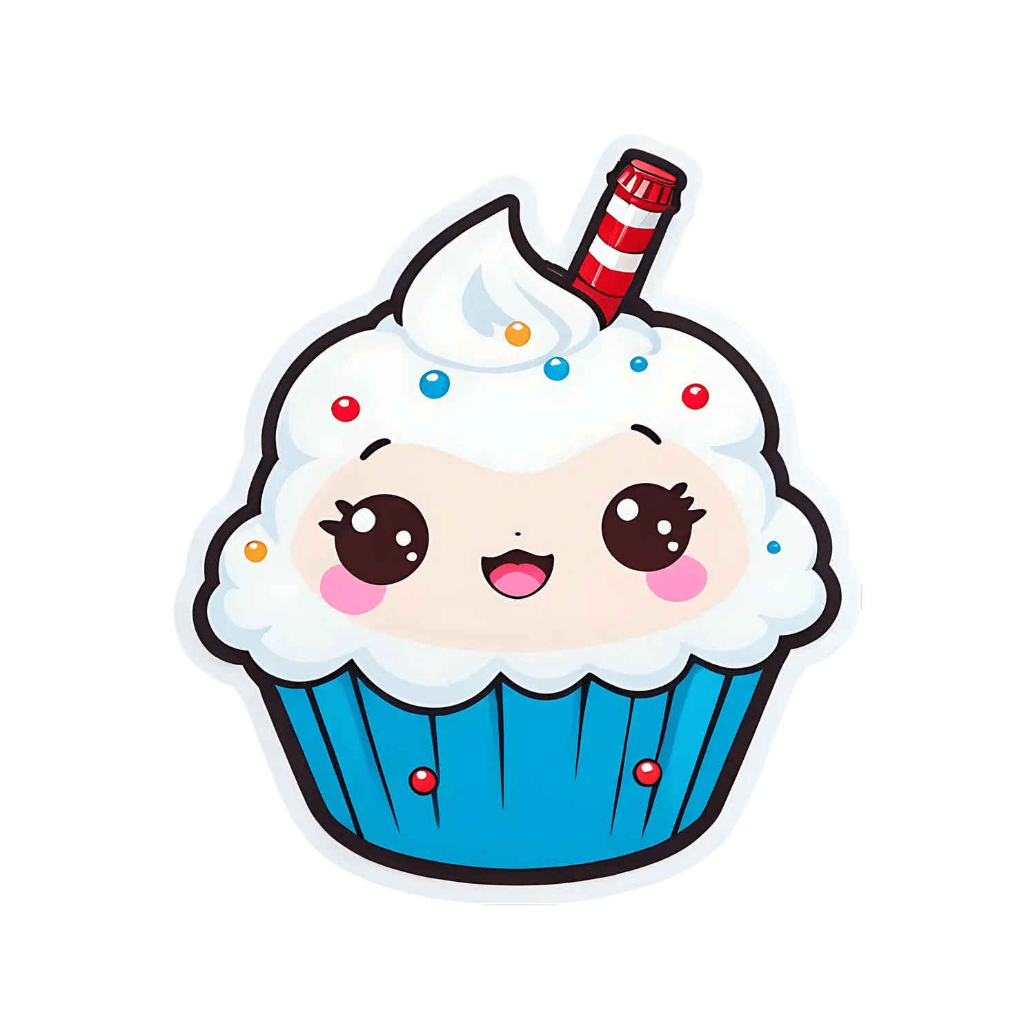 Cute Cupcake Sticker - Colorful Dessert Theme - Heat Press Transfer