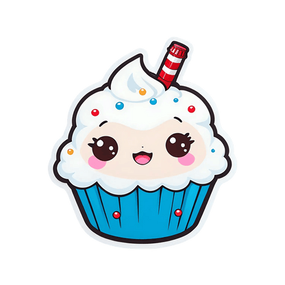 Cute Cupcake Sticker - Colorful Dessert Theme - Heat Press Transfer