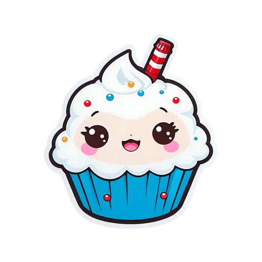 Cute Cupcake Sticker - Colorful Dessert Theme - Heat Press Transfer