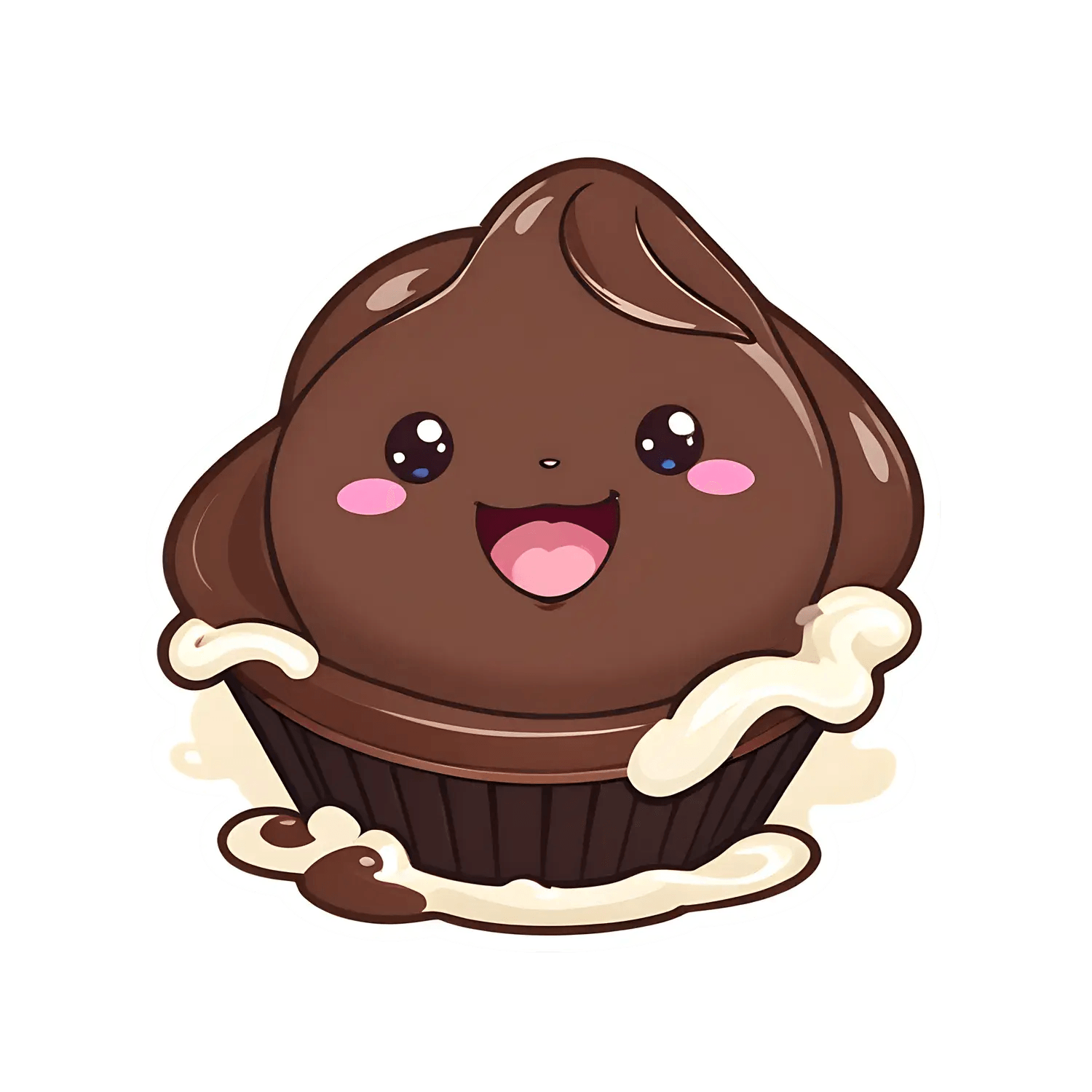 Cute Cupcake Sticker - Delightful UV DTF Product - Heat Press Transfer
