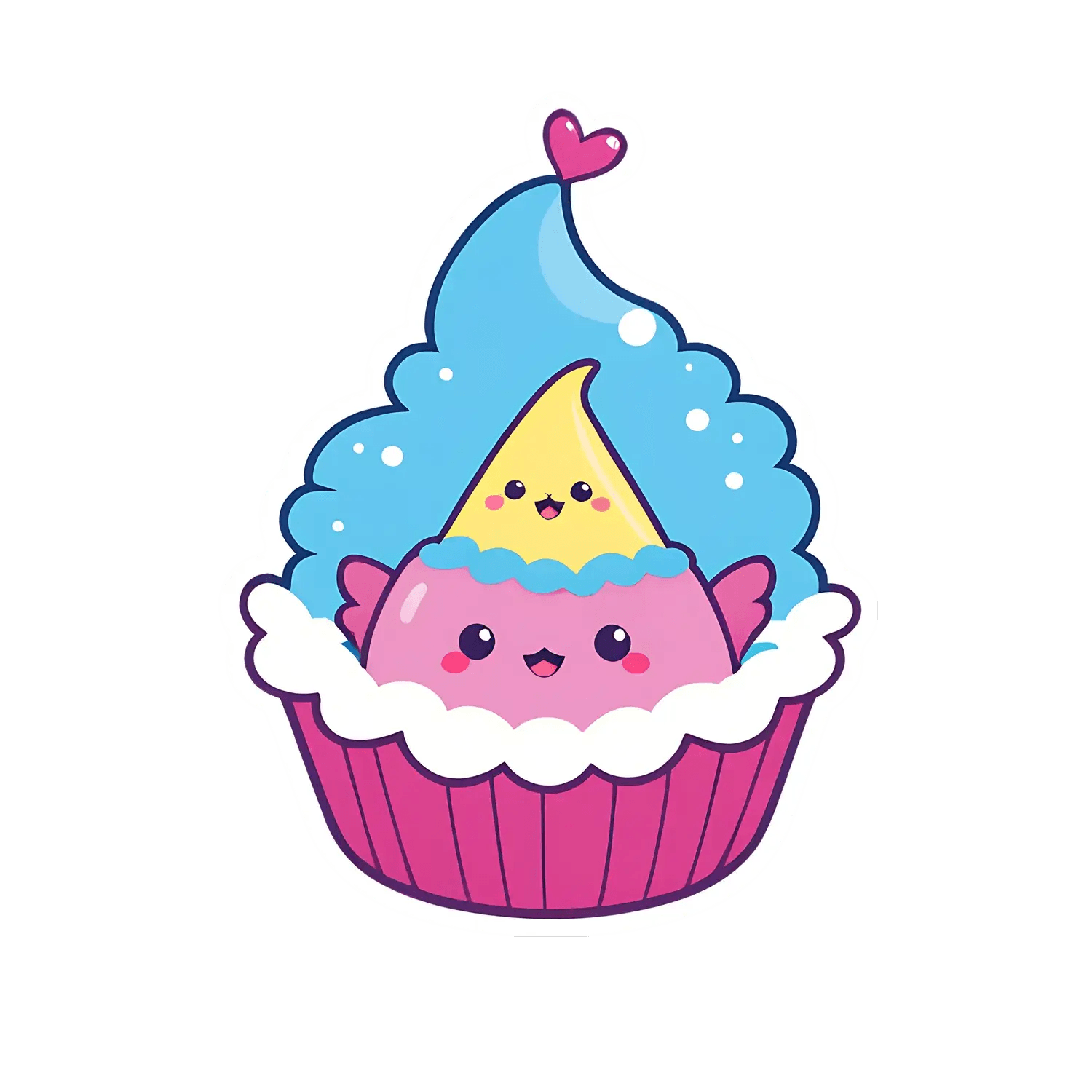 Cute Cupcake Sticker - Festive UV DTF Design - Heat Press Transfer