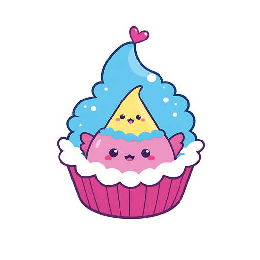 Cute Cupcake Sticker - Festive UV DTF Design - Heat Press Transfer