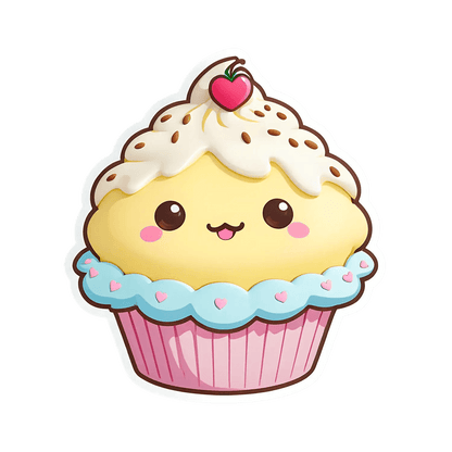 Cute Cupcake Sticker - Happy and Sweet - Heat Press Transfer