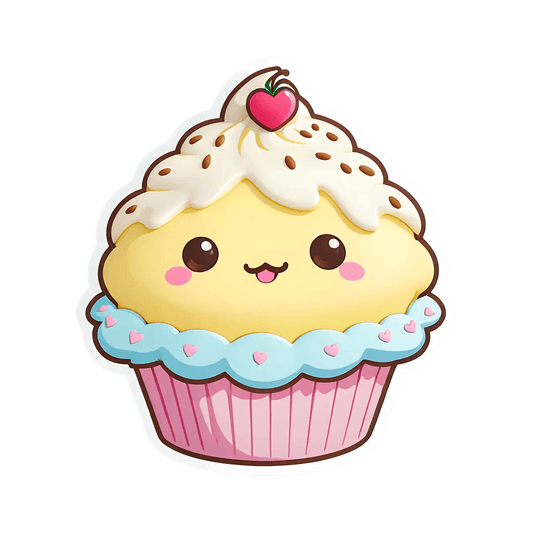 Cute Cupcake Sticker - Happy and Sweet - Heat Press Transfer