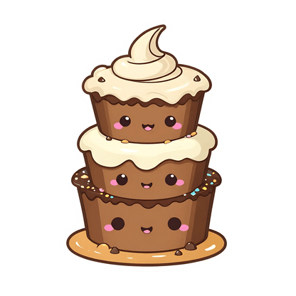 Cute Cupcake - Sticker - Heat Press Transfer