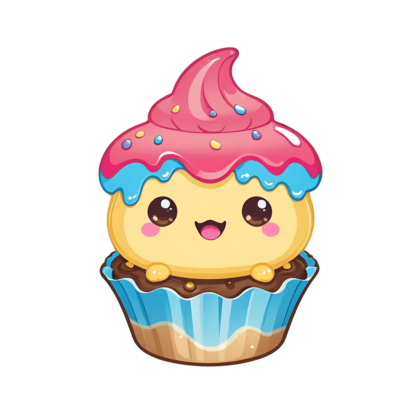 Cute Cupcake Sticker - UV DTF Decor - Heat Press Transfer