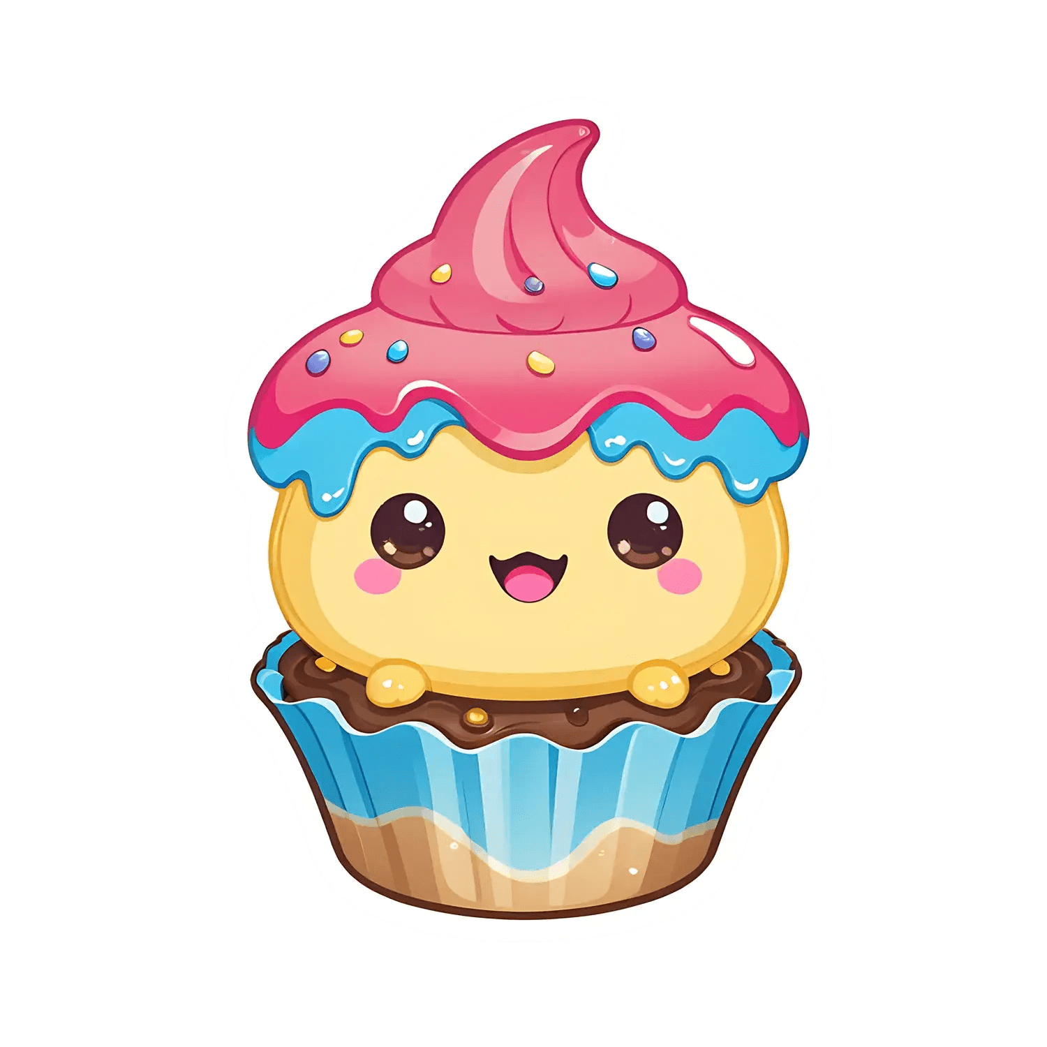 Cute Cupcake Sticker - UV DTF Decor - Heat Press Transfer