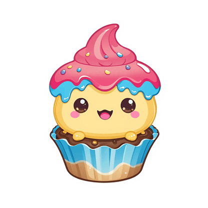 Cute Cupcake Sticker - UV DTF Decor - Heat Press Transfer