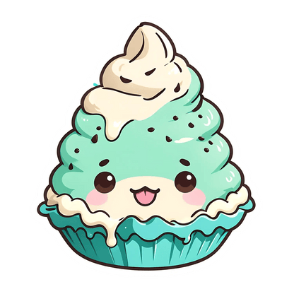 Cute Cupcake Sticker - UV DTF - Heat Press Transfer