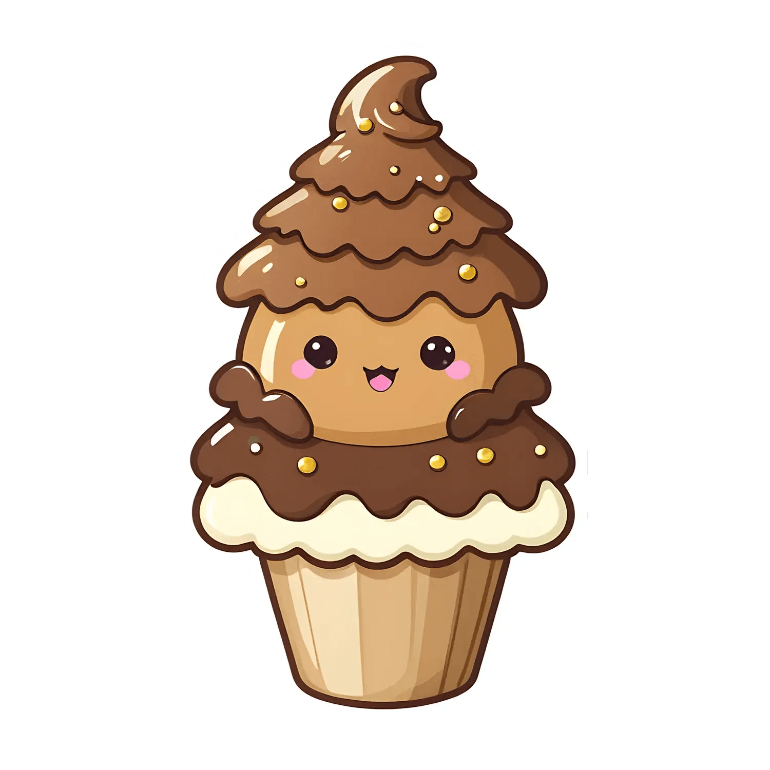 Cute Cupcake Sticker - UV DTF - Heat Press Transfer