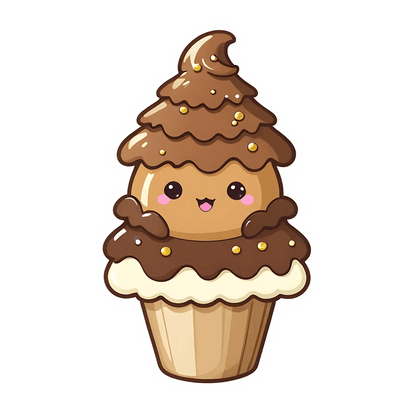 Cute Cupcake Sticker - UV DTF - Heat Press Transfer