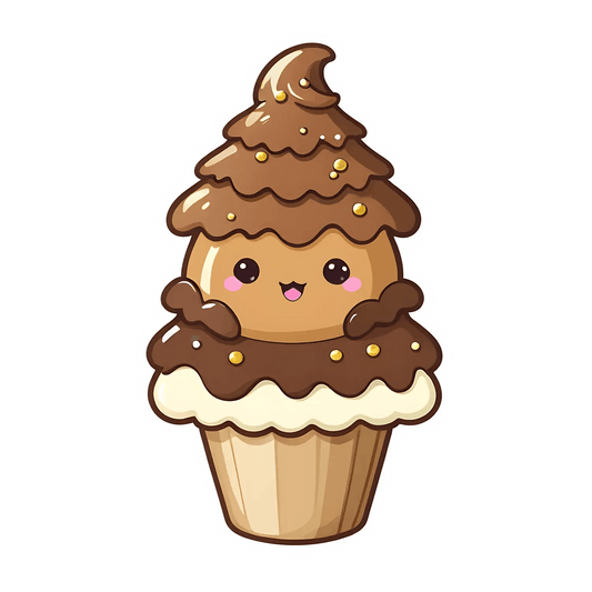 Cute Cupcake Sticker - UV DTF - Heat Press Transfer