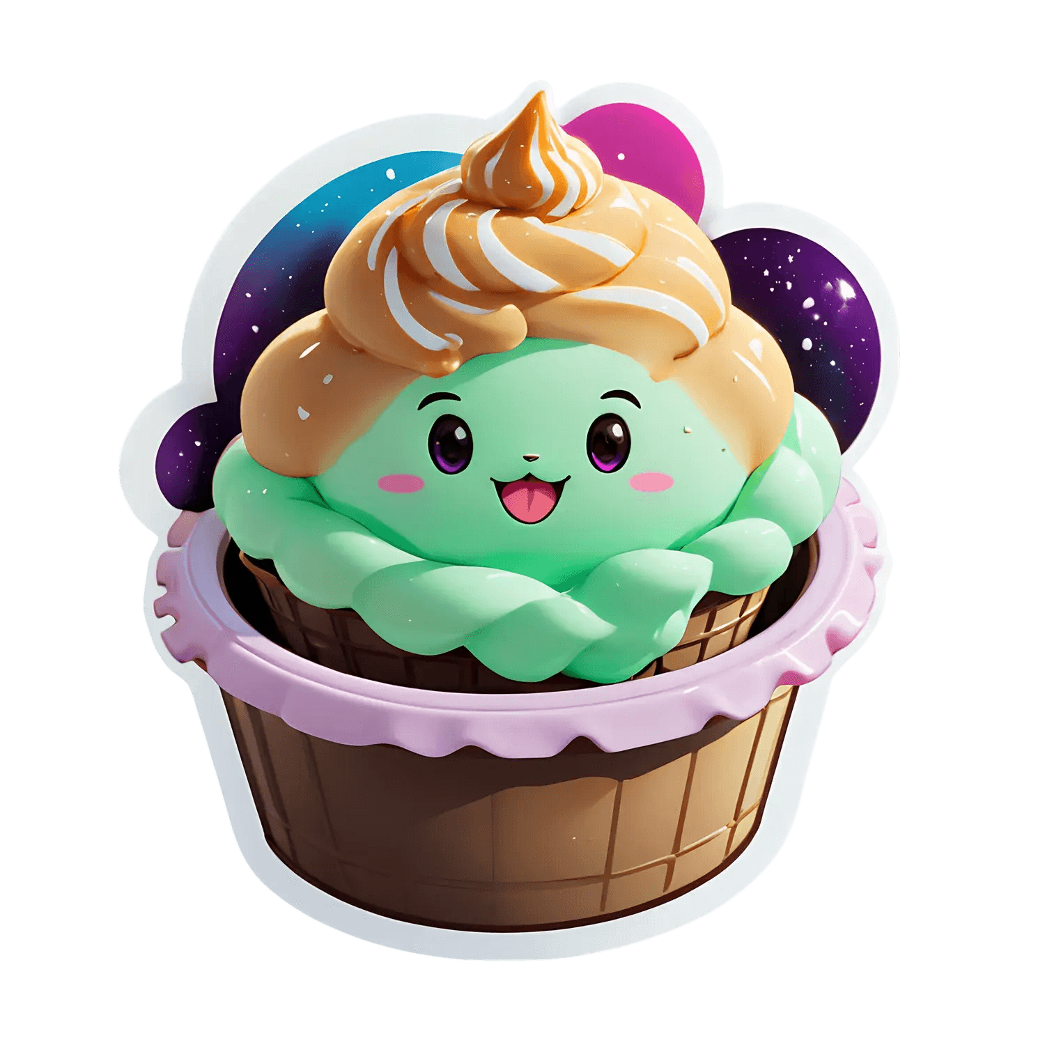 Cute Cupcake Sticker - UV DTF - Heat Press Transfer
