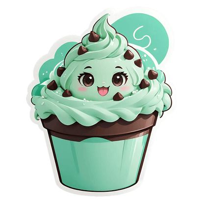 Cute Cupcake Sticker - UV DTF - Heat Press Transfer