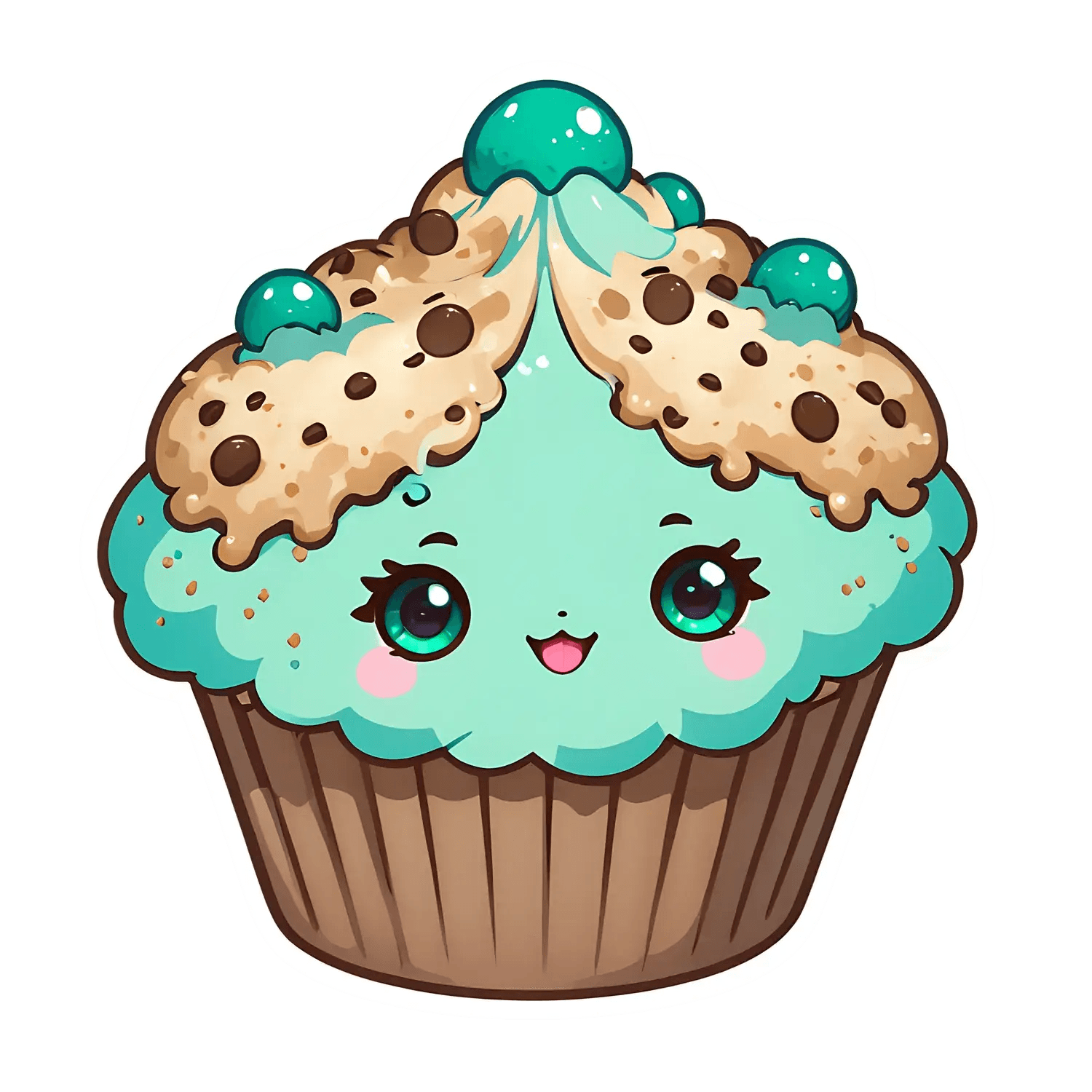 Cute Cupcake Sticker - Vibrant UV DTF Design - Heat Press Transfer