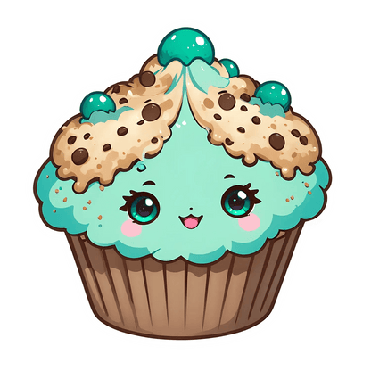 Cute Cupcake Sticker - Vibrant UV DTF Design - Heat Press Transfer