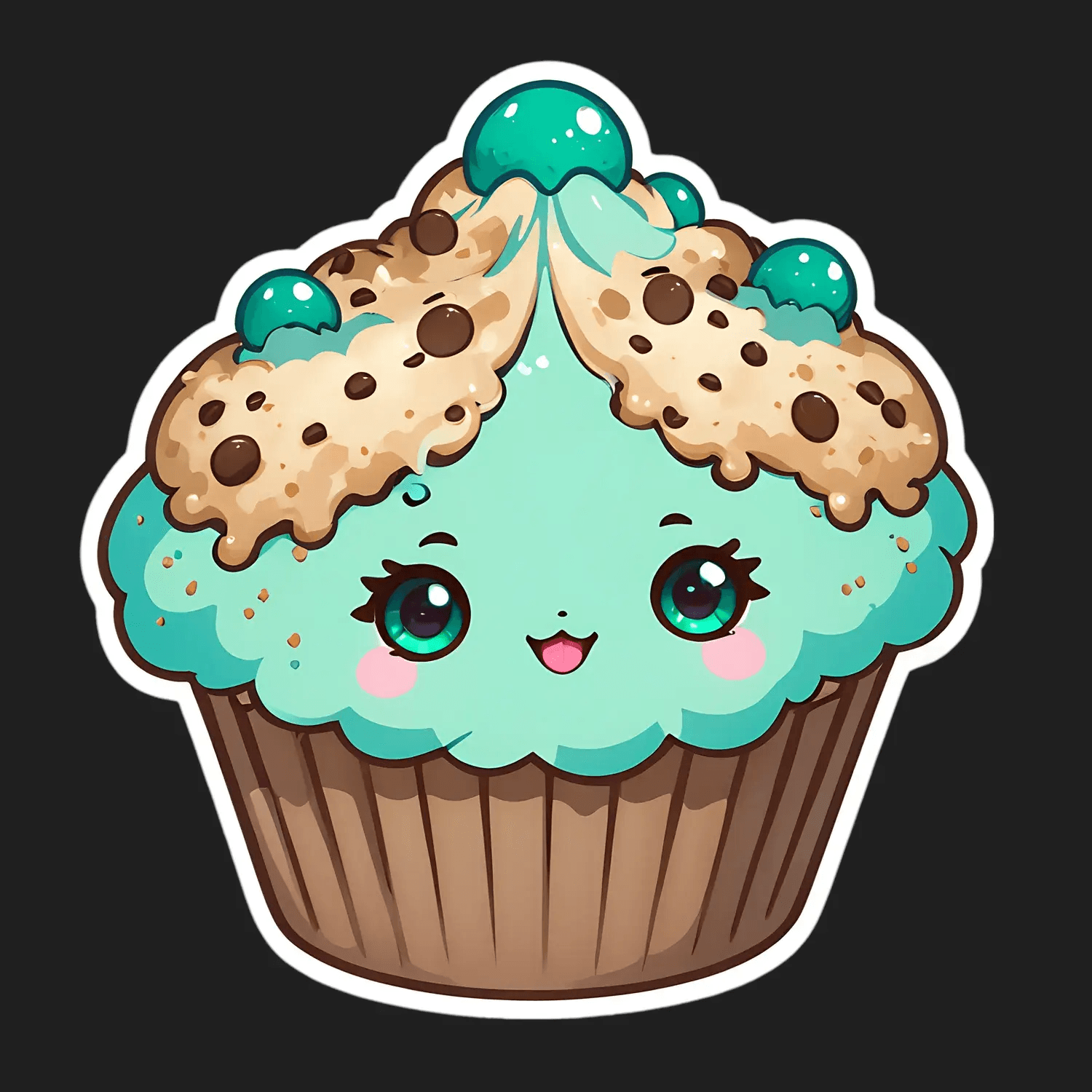 Cute Cupcake Sticker - Vibrant UV DTF Design - Heat Press Transfer