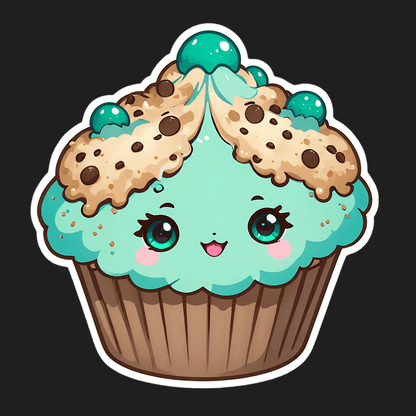 Cute Cupcake Sticker - Vibrant UV DTF Design - Heat Press Transfer