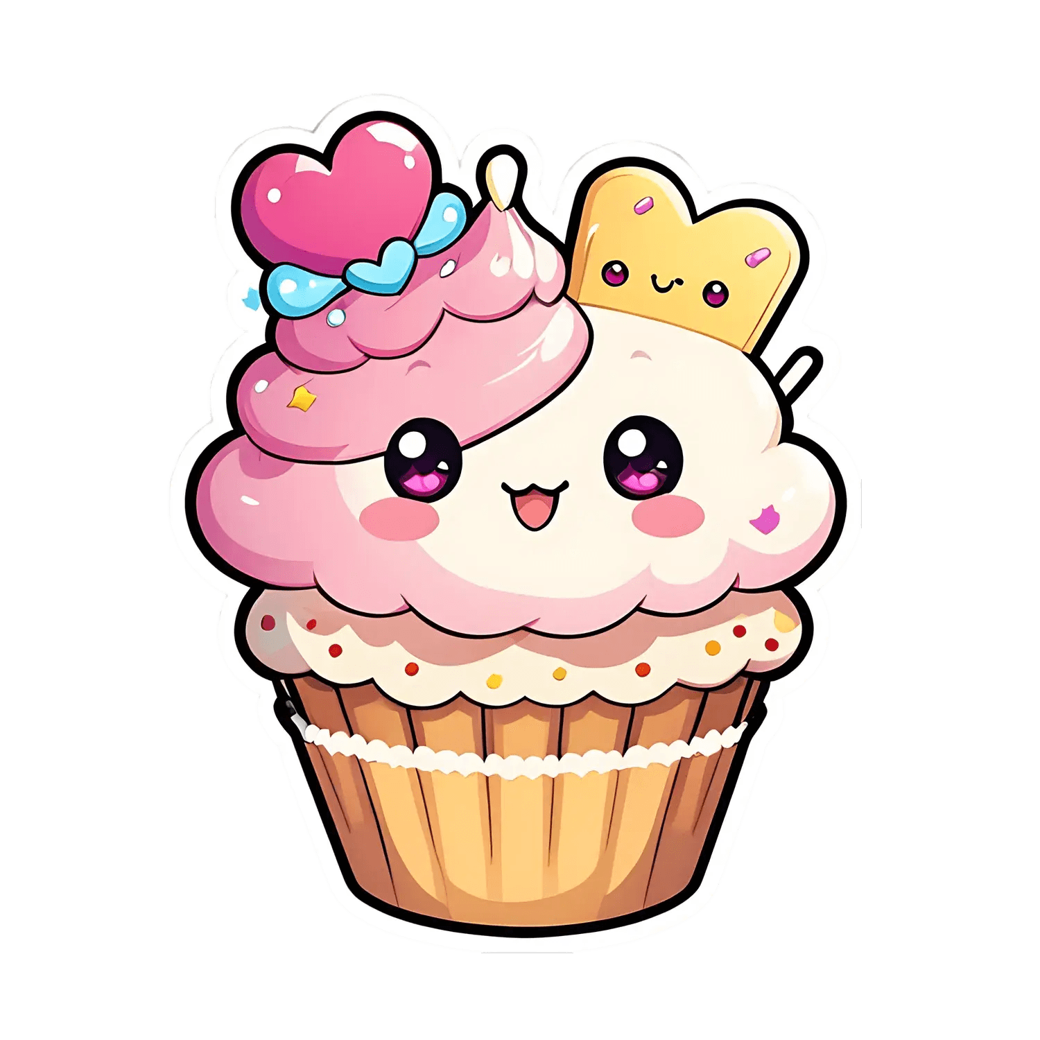 Cute Cupcake Sticker - Vibrant & Adorable - Heat Press Transfer
