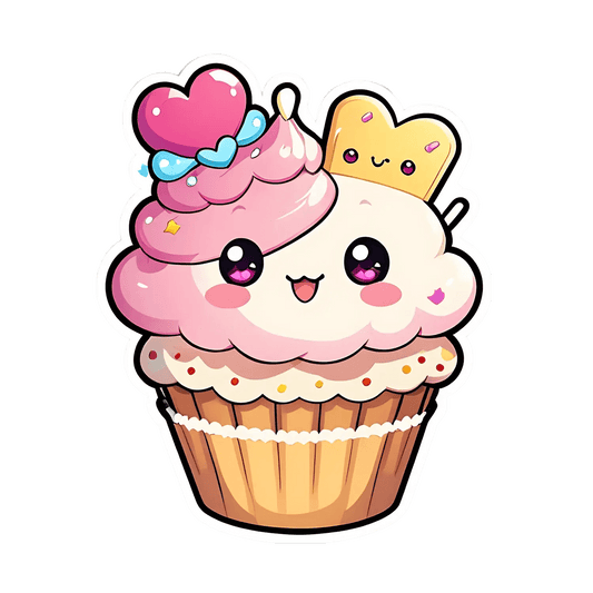 Cute Cupcake Sticker - Vibrant & Adorable - Heat Press Transfer