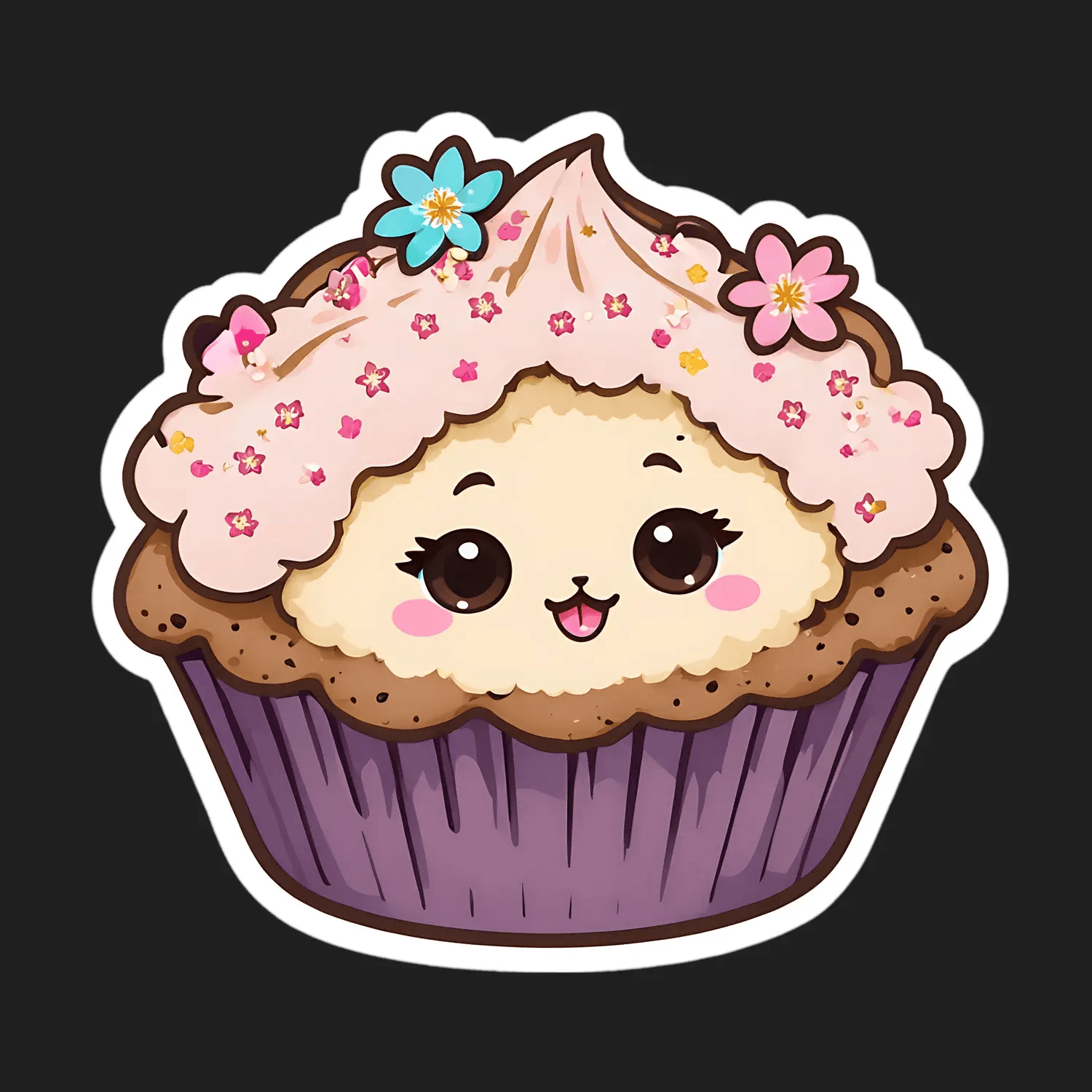 Cute Cupcake Sticker - Vibrant & Adorable - Heat Press Transfer