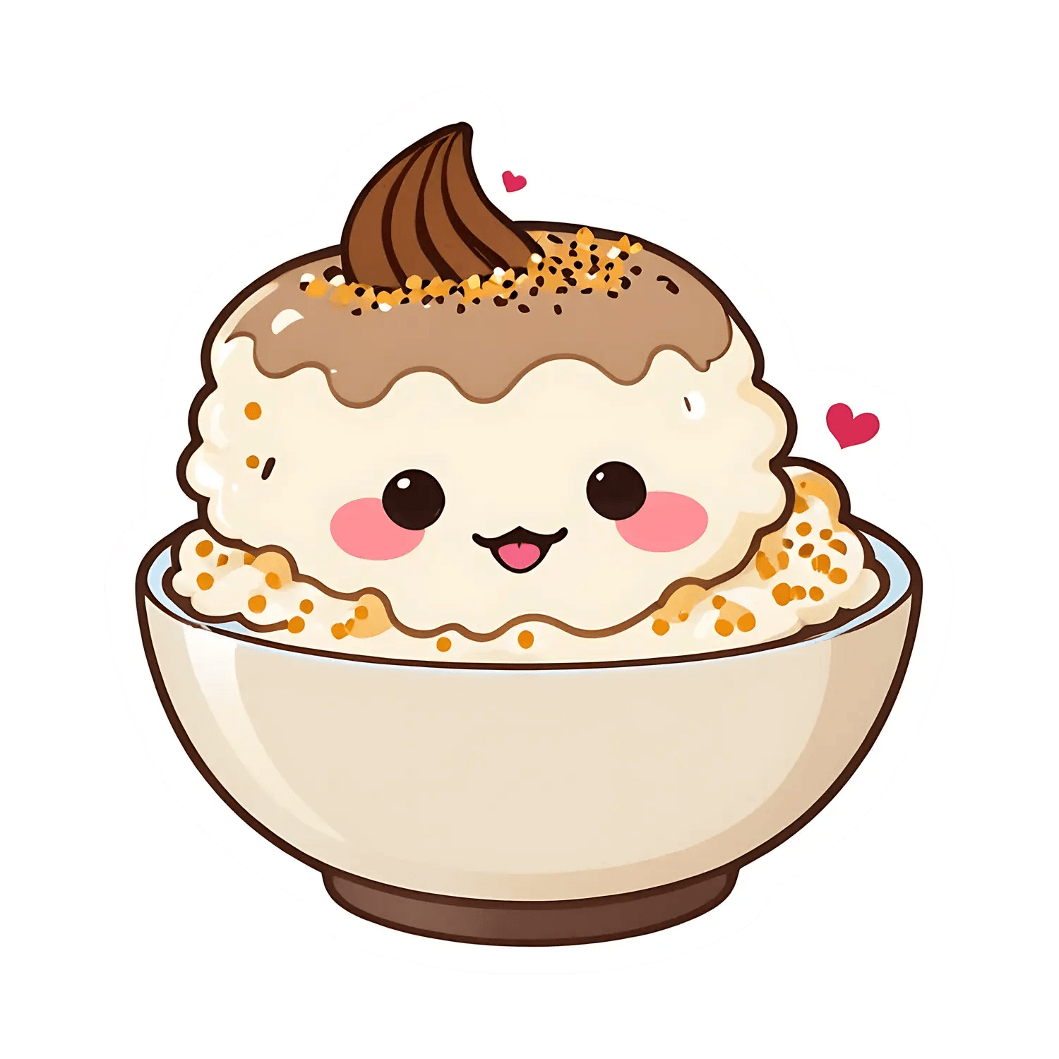 Cute Dessert Bowl - Sticker - Heat Press Transfer