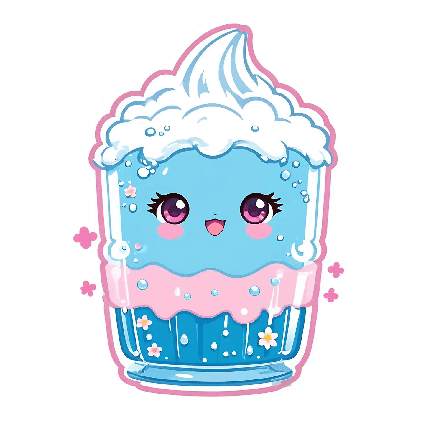 Cute Dessert Sticker - Animated Cupcake - Heat Press Transfer