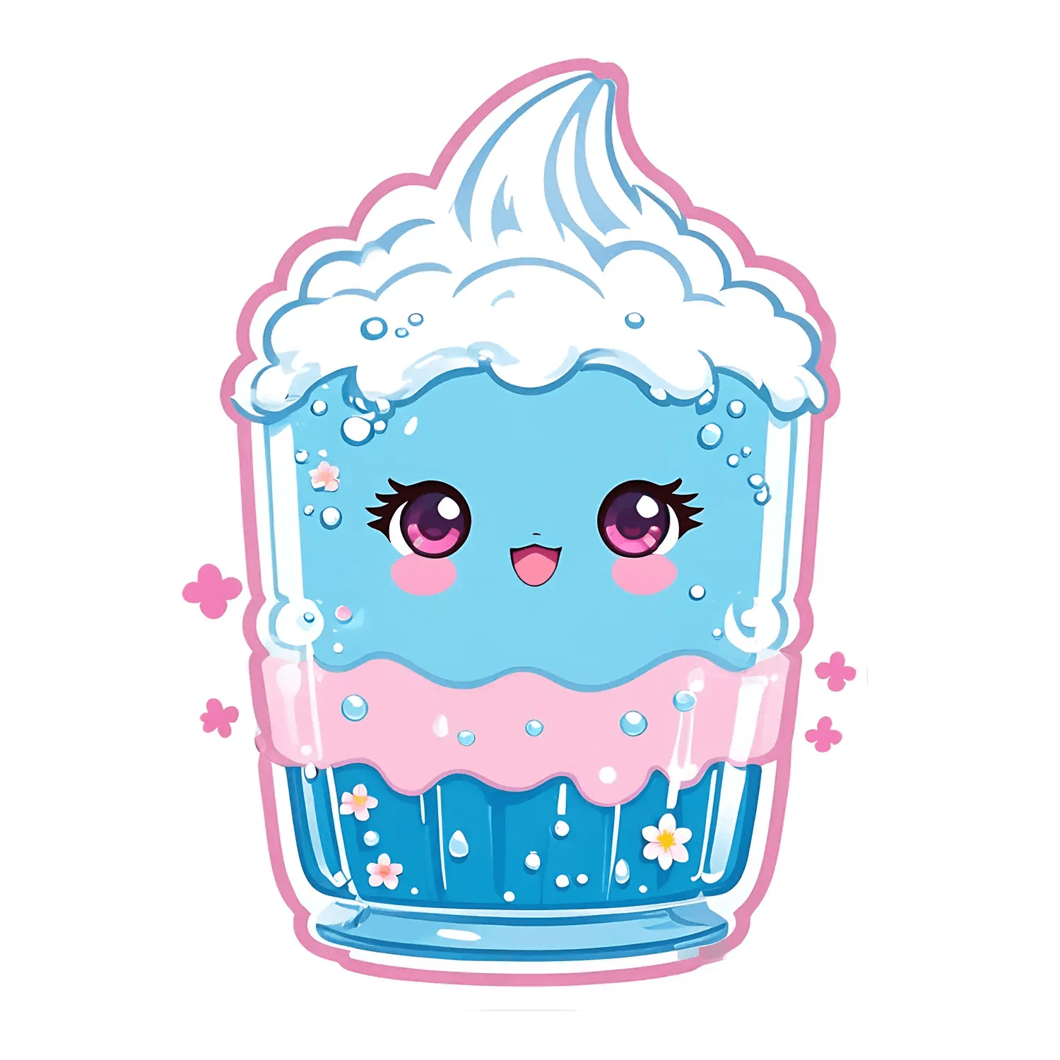 Cute Dessert Sticker - Animated Cupcake - Heat Press Transfer