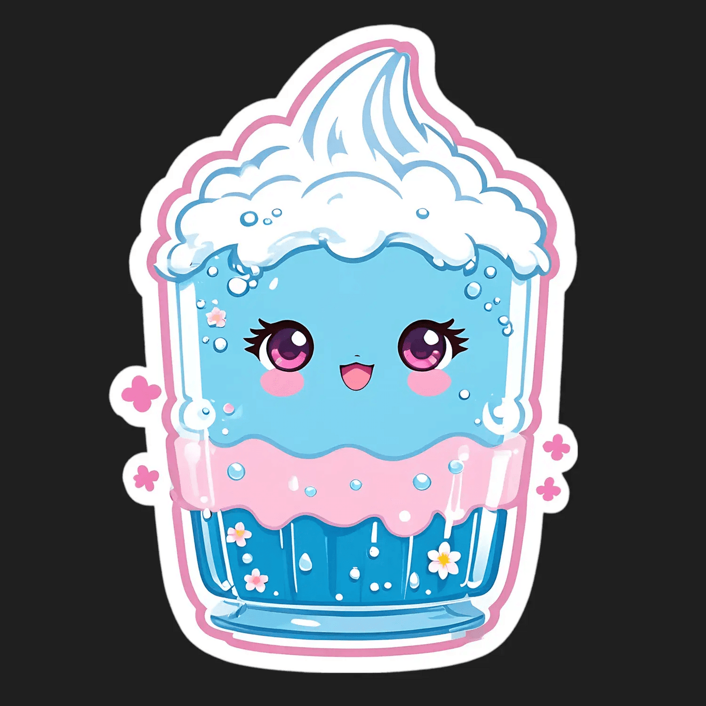 Cute Dessert Sticker - Animated Cupcake - Heat Press Transfer