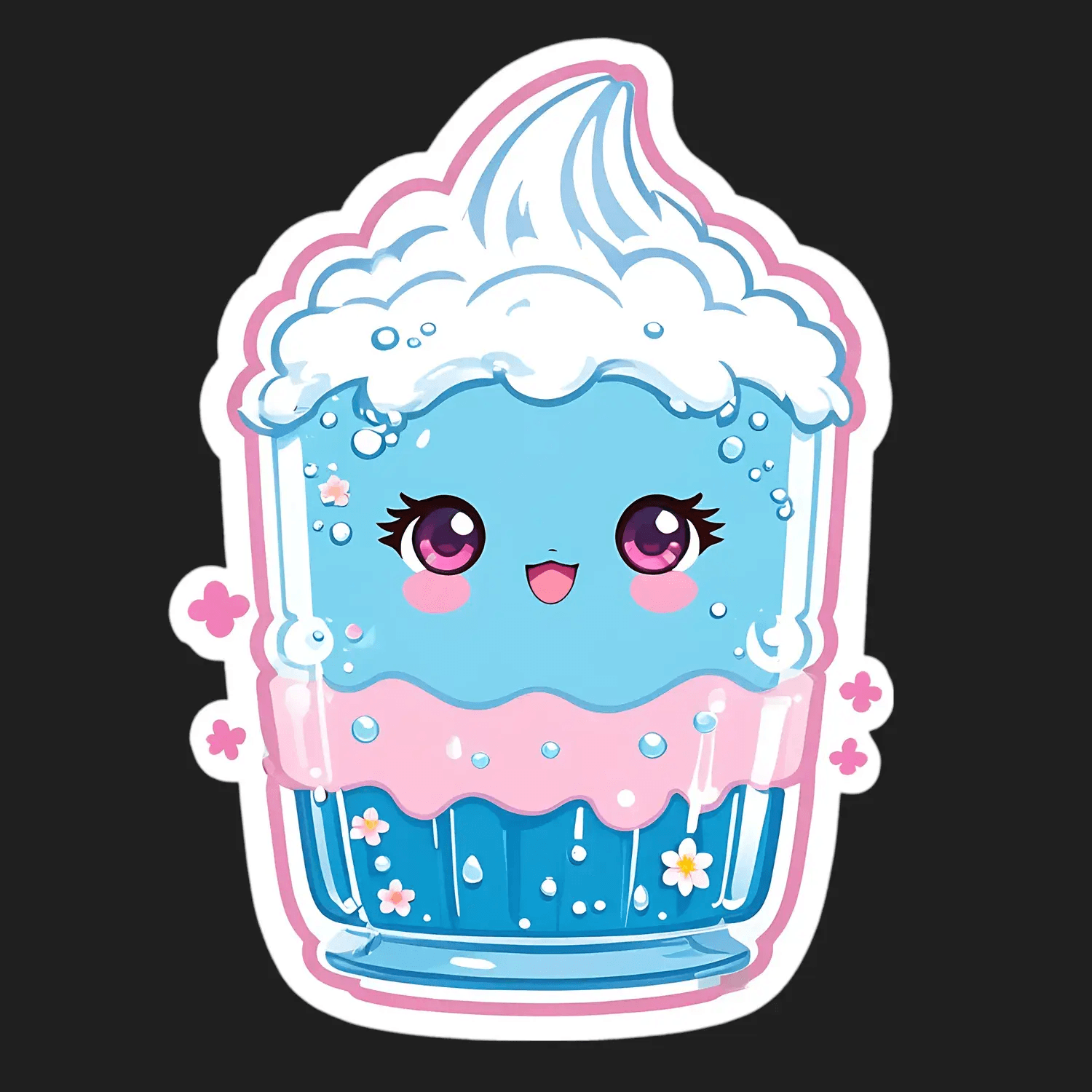 Cute Dessert Sticker - Animated Cupcake - Heat Press Transfer