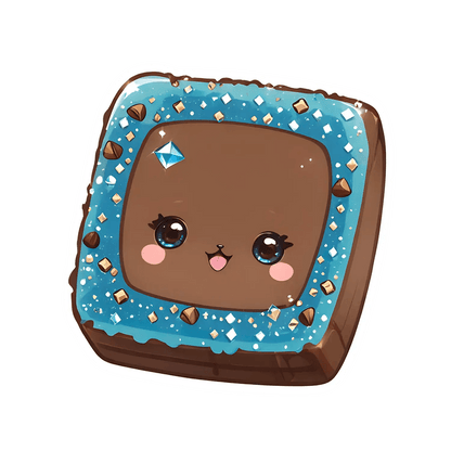 Cute Dessert UV Sticker - Adorable Chocolate Blue Sprinkle - Heat Press Transfer