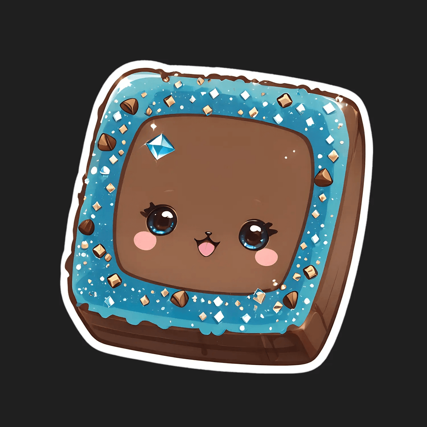 Cute Dessert UV Sticker - Adorable Chocolate Blue Sprinkle - Heat Press Transfer