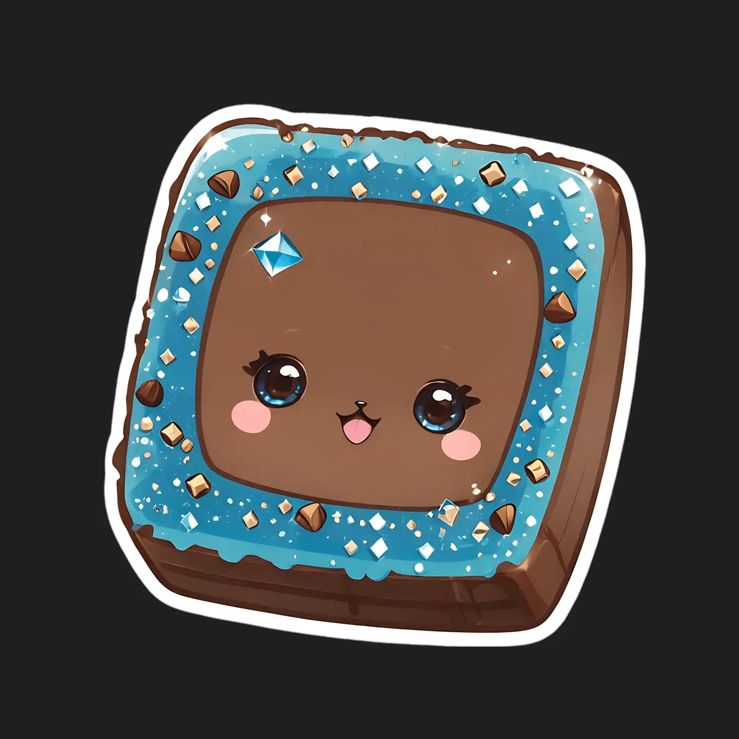 Cute Dessert UV Sticker - Adorable Chocolate Blue Sprinkle - Heat Press Transfer