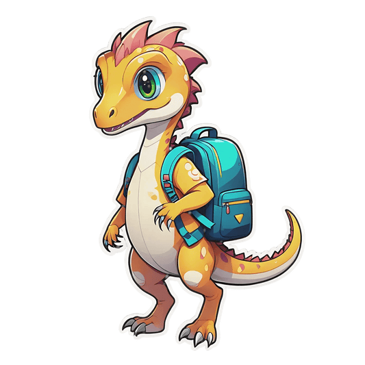 Cute Dinosaur Backpack - Sticker - Heat Press Transfer