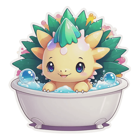 Cute Dinosaur Bath - Sticker - Heat Press Transfer