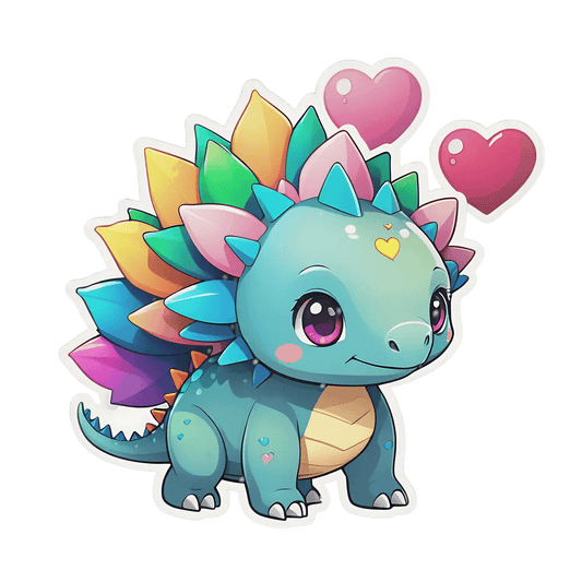 Cute Dinosaur - Colorful Sticker - Heat Press Transfer