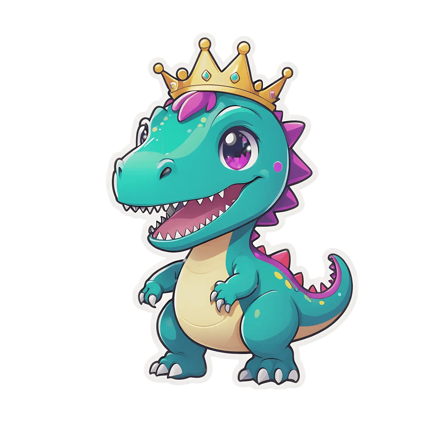 Cute Dinosaur Crown - Sticker - Heat Press Transfer