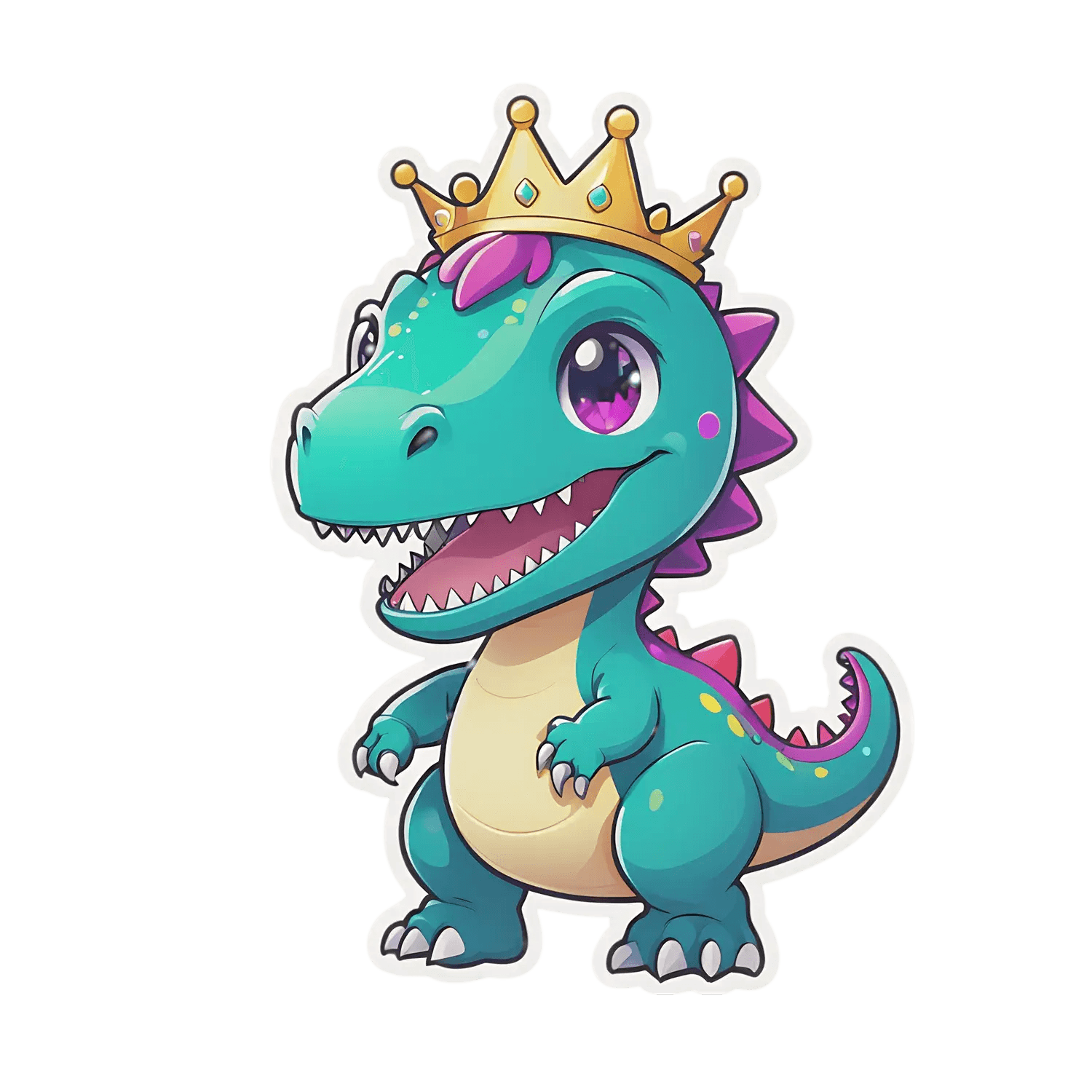Cute Dinosaur Crown - Sticker - Heat Press Transfer