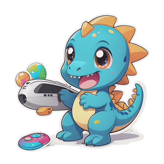 Cute Dinosaur Gamer - Sticker - Heat Press Transfer